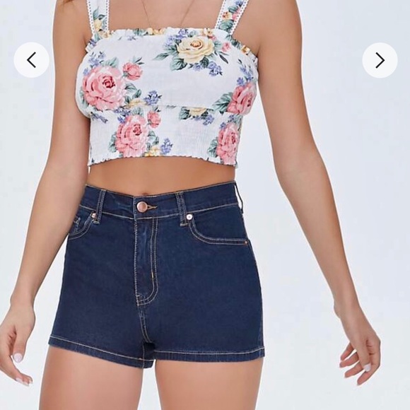 Denim Mid-Rise Shorts - Picture 2 of 11